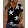 Women's Polo Shirt with Fashionable Zipper and Geometric Design, Suitable for Daily Casual Wear