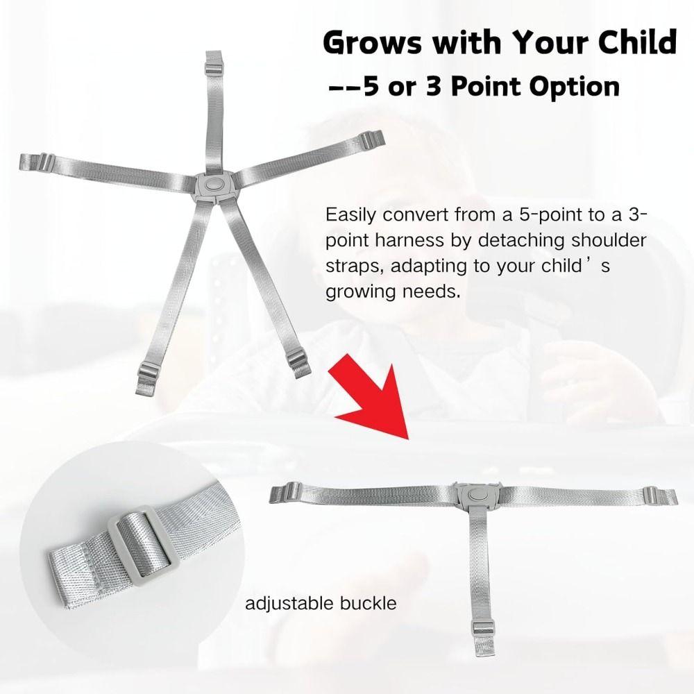 5 Point Baby Feeding Chair Belt Sturdy Higchair Harness Replacement  Stroller
