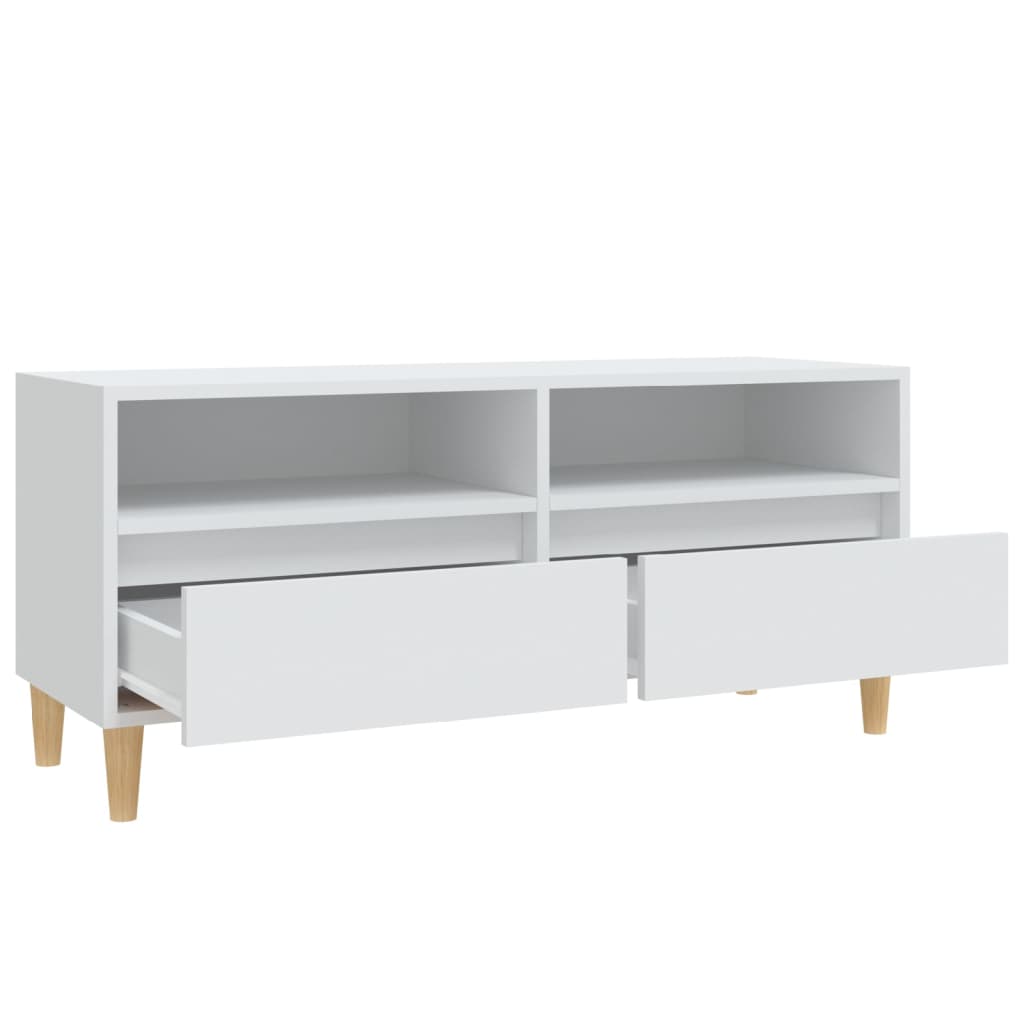Vidaxl Szafka Pod Tv, Biała, 100X34,5X44,5 Cm, Materiał Drewnopochodny