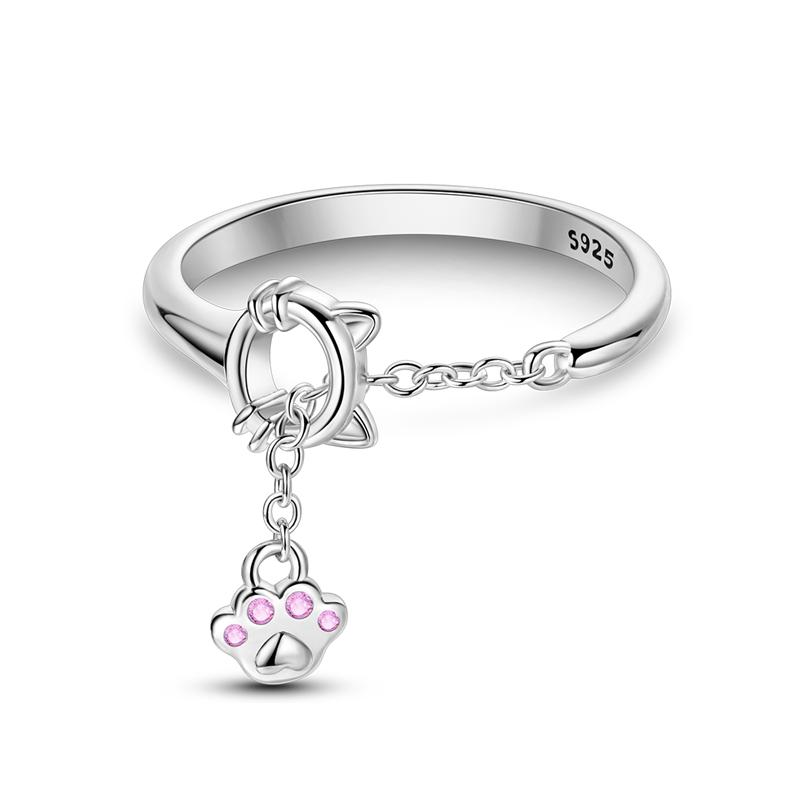 New Design 925 Silver Infinite Pink Zircon Love Heart Shape Ring Finger Rings For Women High Quality Wedding Jewelry Gift