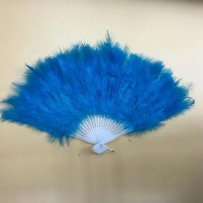 1 peça Leque de Plumas Macio Fofo Lady Burlesco Casamento Mão Fantasia Traje Dança Leque Chinês Leque Dobrável