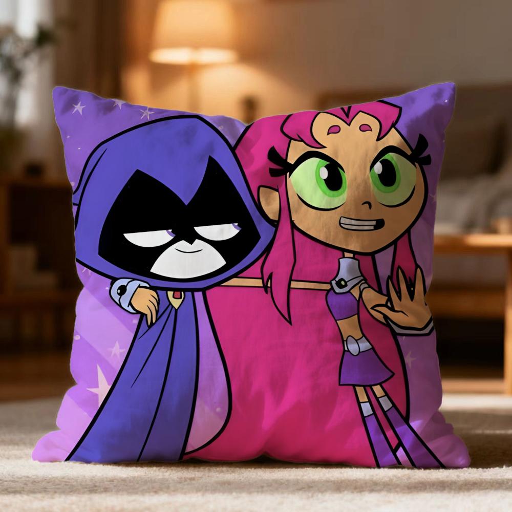 Hot T-Tteen Titans Go! Cushion Cover Soft Washable Pillow Case Multi-Scene For Couch Bed Travel Office Use