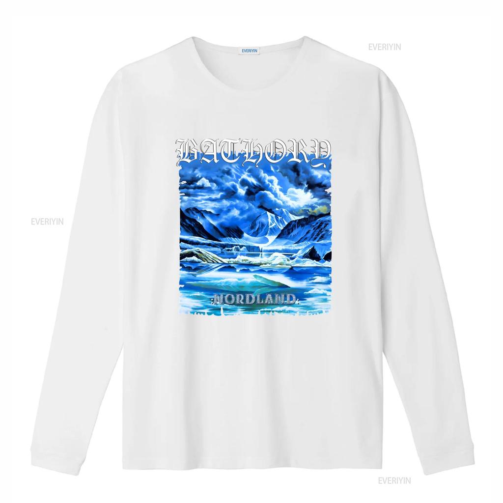 Bathory Cd Cvr Nordland Maglietta Ufficiale Xl Nuova Sotto il Segno Sangue Fuoco Morte vintage Lavata Alla moda Alla moda Leggermente