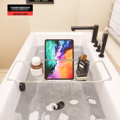 Retractable Acrylic Bathtub Caddy Organizer and Tray