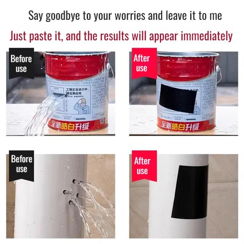 High Adhesive Waterproof Repair Tape,Strong Leak‑Proof Plugging Cloth Tape for Roof Pipe Tank RV Household Emergency Leak Repair Work Supplies