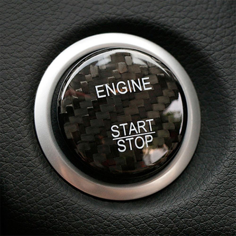 Carbon Fiber Engine Start Stop Button Sticker Cover For Benz C Class Glc C200L