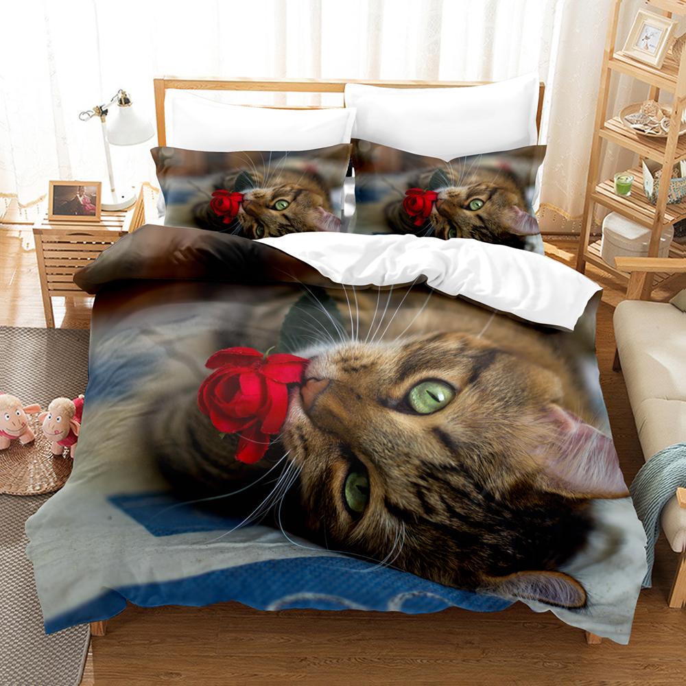Animal Cat Bedding Set Adults Winter Duvet Cover Sets Kids,twin Full Queen King Bedroom Set Dropshipping Housse De Couette 