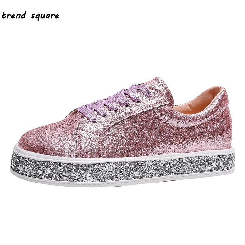 sequin platform sneakers