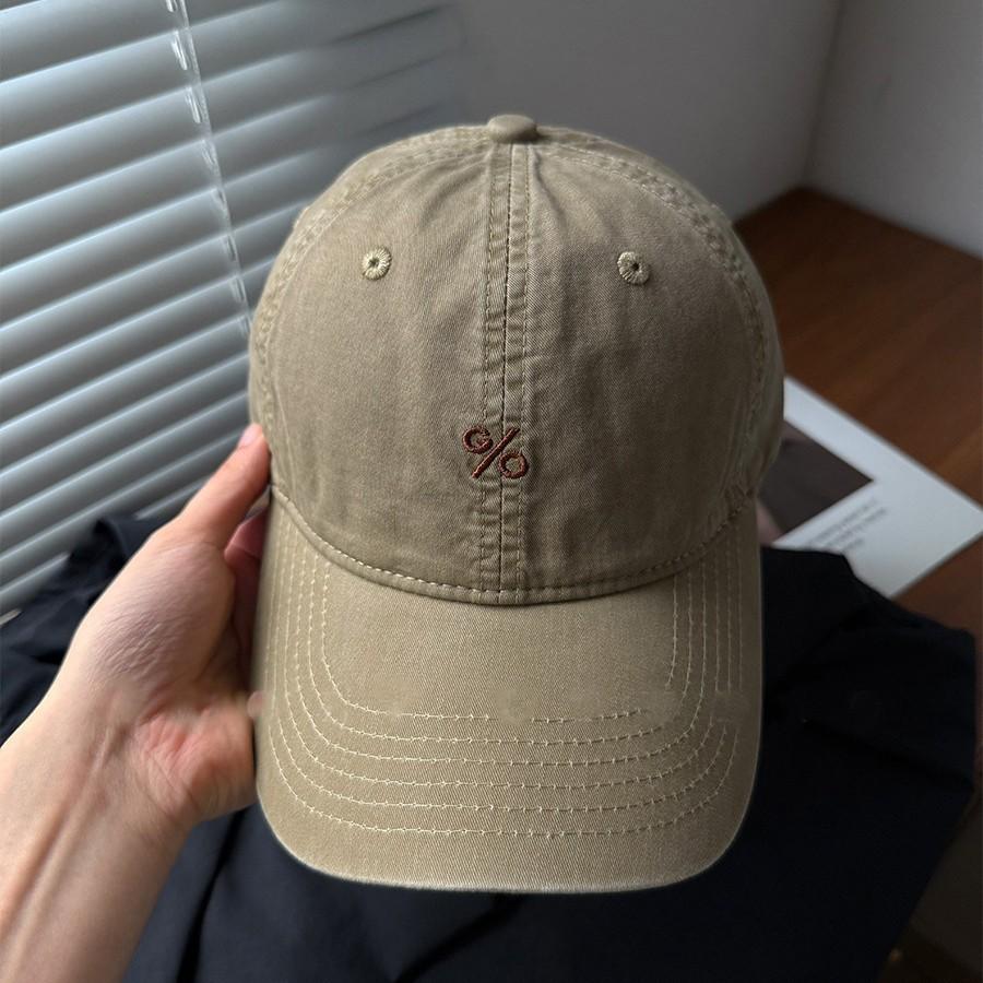 Embroidered Large Head Circumference Showing Face Small Baseball Hat for Women American Retro Couple Soft Top Baseball Cap