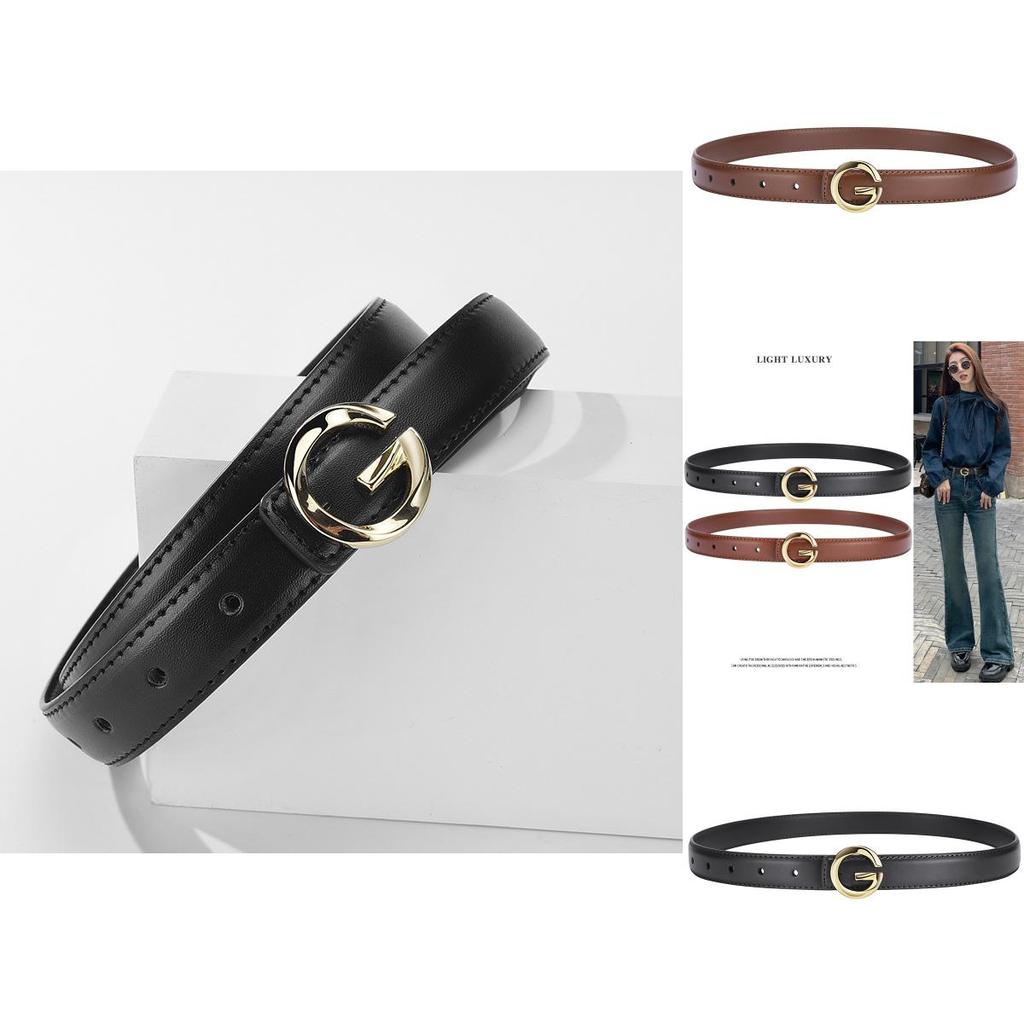 Elegant Pu Leather Alphabet Belt With Metal Buckle For Womens Dress Attire
