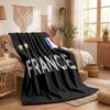 Couverture Flanelle Imprimée Équipe de France de Football Couverture Douce Chaude pour Canapé Lit Jeté de Canapé Pour Maison Bureau Chambre