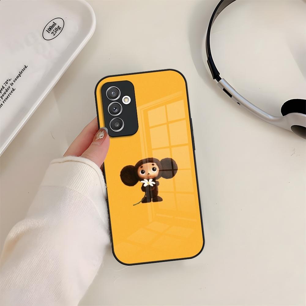 Cheburashka Phone Case Glass For Samsung S24 S26 S23 S20 S25 S21 S22 Ultra Fe Plus A05 A06 A16 A26 A36 A56 Coque