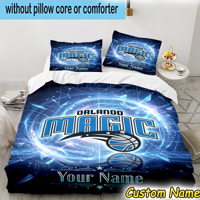 3pcs Custom Name basketball Orlando Logo Bedding Set Includes 1 Duvet Cover & 2 Pillowcases for All Seasons Dormitory Home Decor Christmas gifts