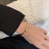 Girls Fashion Jewelry Chunky Temperament Open Bangles Link Chain Metal Cuff Pearl Bracelets