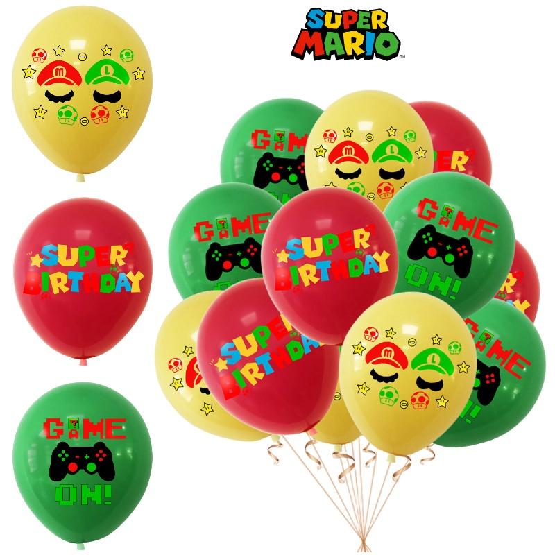 Popular Mario Latex Balloons For Cross-border Sales Super Mario Themed Party Decorations