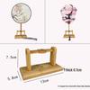 Chinese Bamboo Wood Fan Stand: Ancient-Style Round Fan Holder for Bridal or Palace Fans