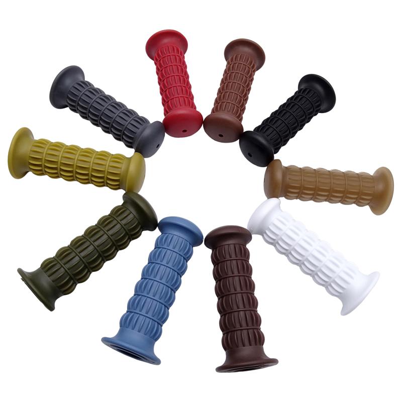 2pcs Retro Motorcycle Handle Grips 22mm Universal Rubber Handlebar Cover Kits for Harley Honda Yamaha ATV Off-road Dirt Pit Bike
