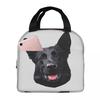 Black German Shepherd Dog Stunning Insulated Lunch Bag for Women Children Leakproof Food Boxes Thermal Lunch Box Tote