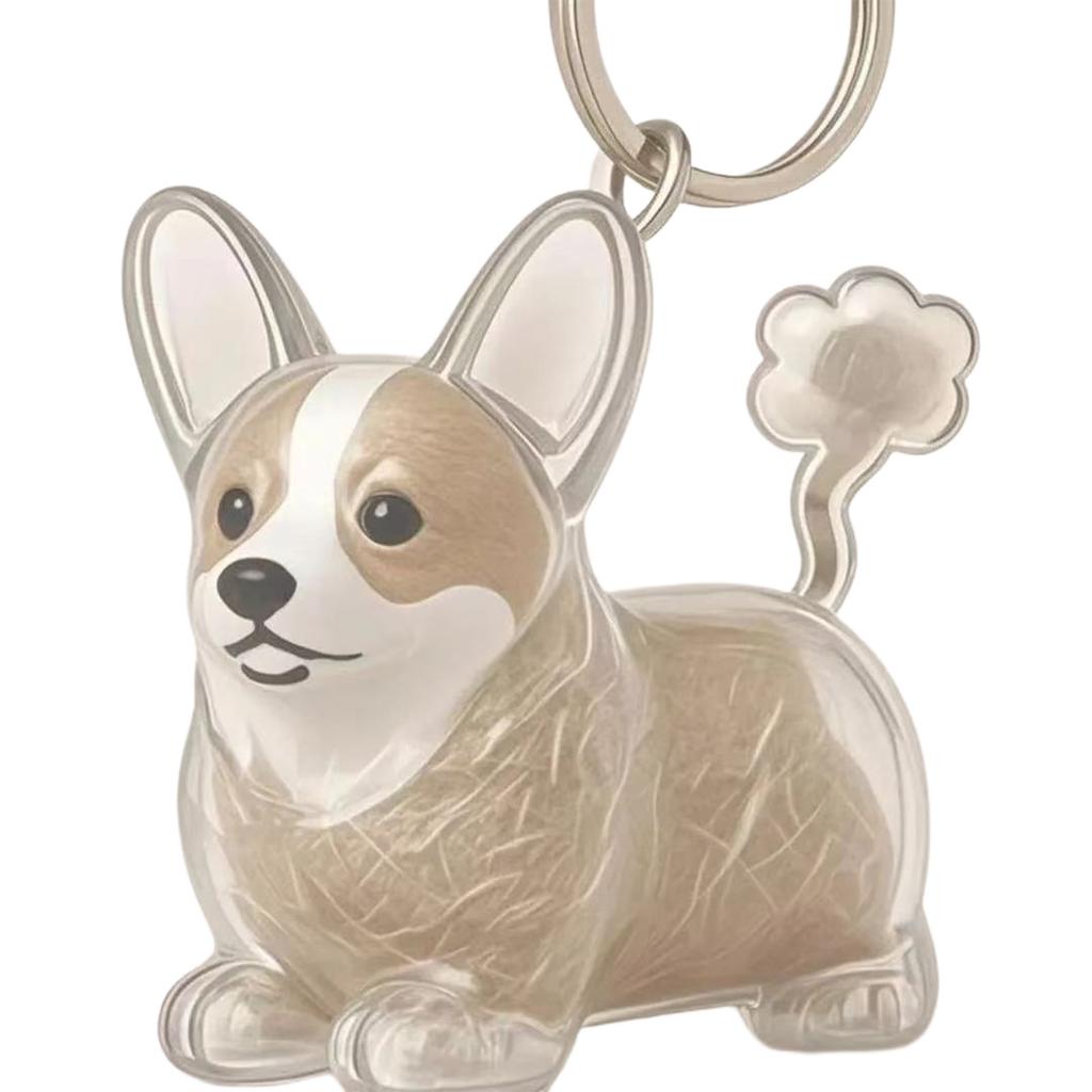 Clear Pet Hair Memorial Keepsakes Pendant Charm Portable Dog Shape Furs Collector Keychain For Key Or Bag Attachments