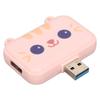 3 in 1 USB Hub Multifunction USB A to USB3.0 and 2 USB2.0 USB Port Expander for Mouse Keyboard Laptop PC Pink