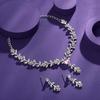 American Diamond Style Silver Plated Necklace with Earrings Jewellery Set for Women – Perfect for Party, Wedding, and Engagement