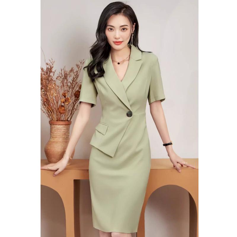 Women's Green Fashion Bodycon Dress with Slimming Tummy Control