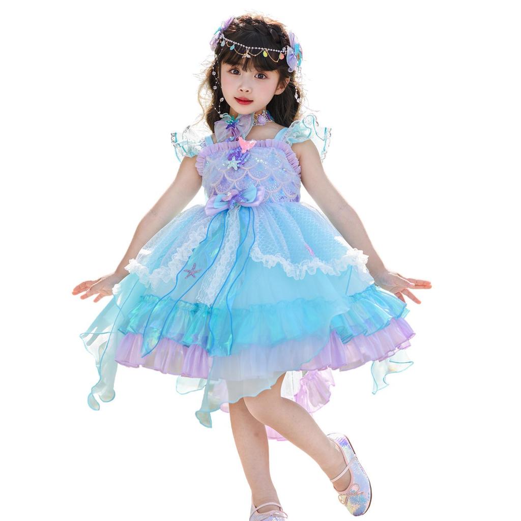 All-Season Mermaid Lolita Princess Dress for Girls - Holiday Gift & Performance Costume
