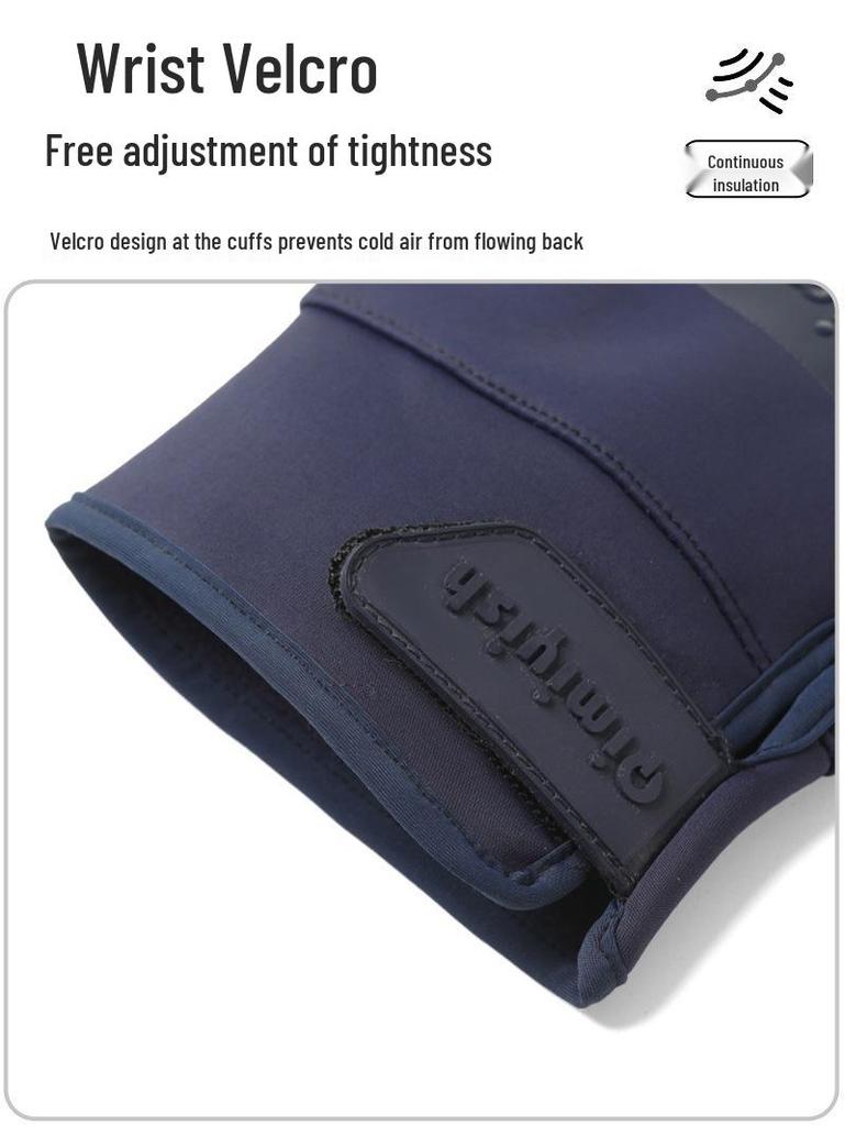 Men's and Women's Windproof Cycling Gloves: Water-Repellent, Non-Slip, Touchscreen, Fleece-Lined for Winter Warmth.
