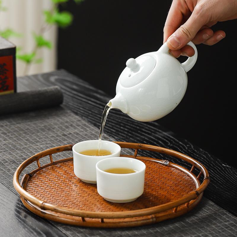 Ceramic Travel Tea Set Outdoor Portable Quick One Pot Two Cups Dragon Boat Festival Company Annual Meeting Gift