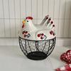 1pc Farmhouse Hen-Shaped Ceramic Egg Baske -Ceramic Egg Holder with Lid,Rustic Kitchen Organizer for Fruits/Veggies