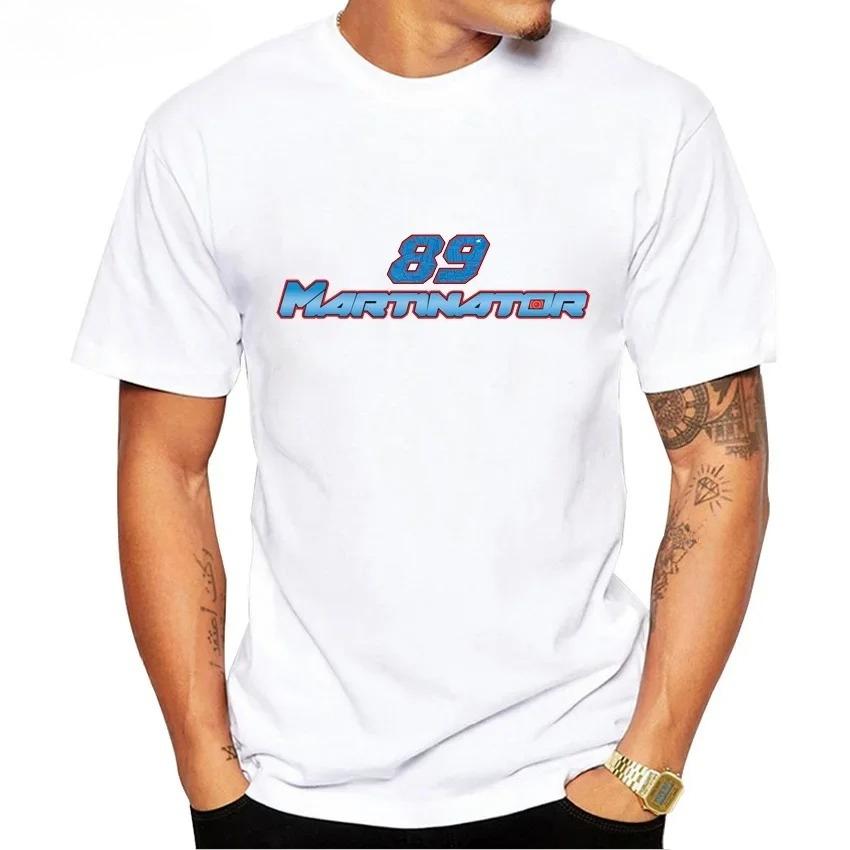 Jorge Martín GP Martinator 89 T-shirt Estiva Unisex Manica Corta GS Sport T-shirt Ragazzo Magliette Casual Equitazione Moto Top Bianchi