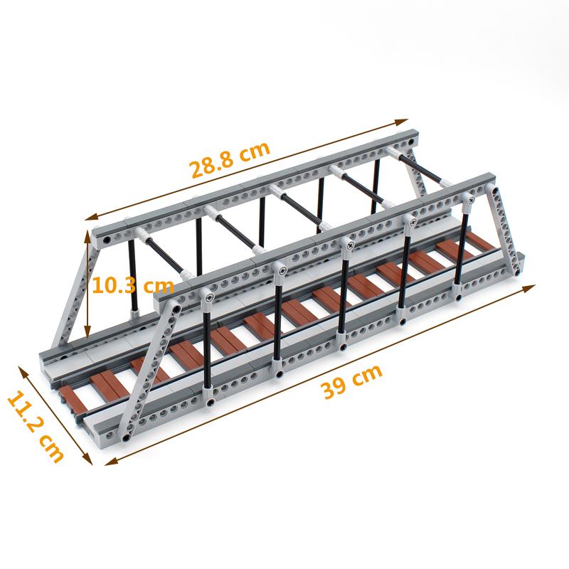 Non-Toxic 264 Pcs Moc Train Track Bridge Model Set Railway Viaduct Bridge Track Compatible 53401 City Train Parts Building Blocks Diy Toys