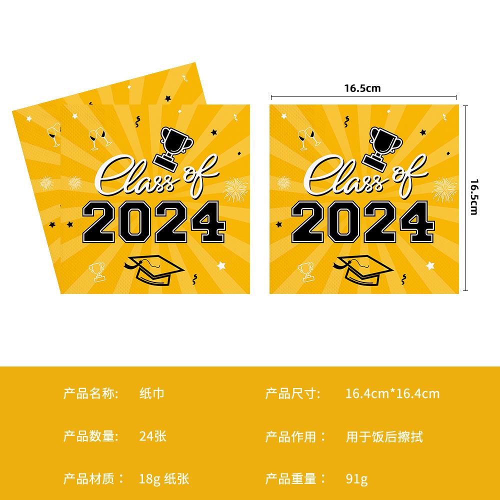Graduation Season Theme Party Disposable Tableware Set Banner Pe Tablecloth Classroom Arrangement