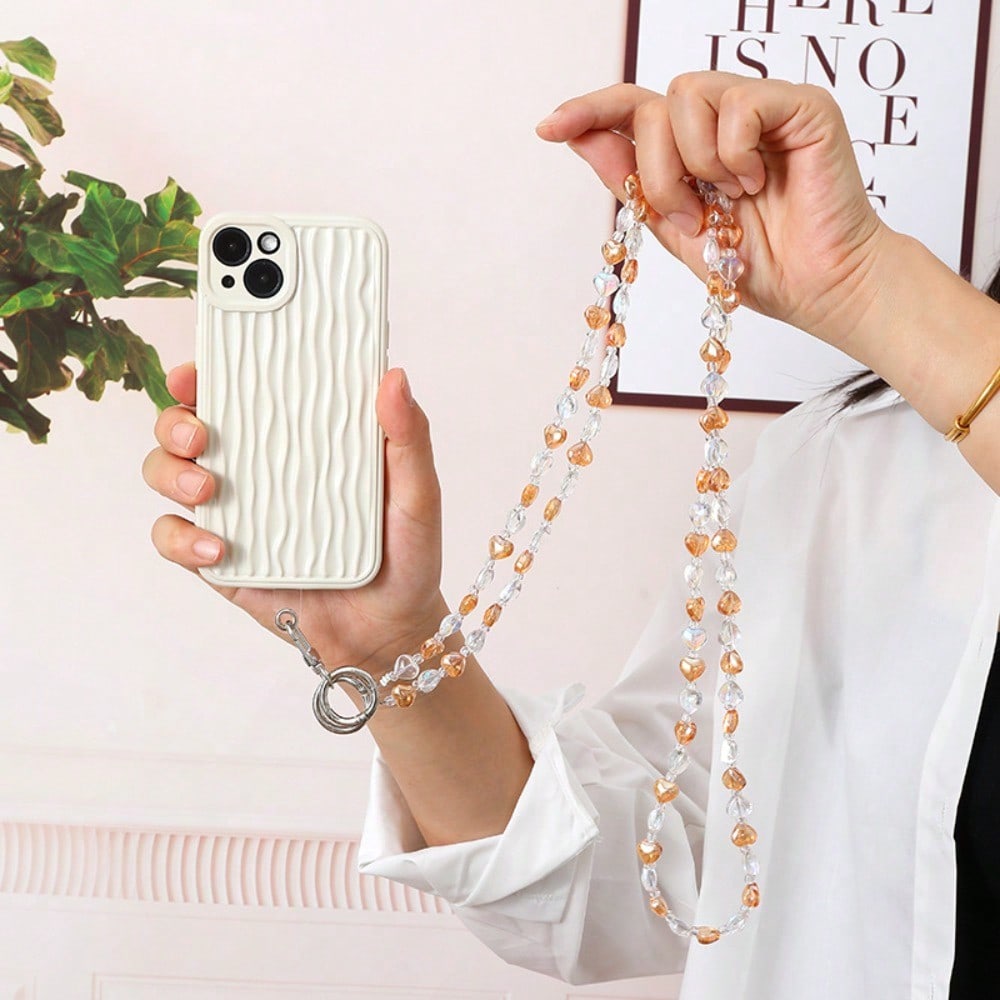 Personalized Round Messenger Chain Handmade Beaded Love Mobile Phone Lanyard Pendant Single Shoulder Strap Bag Chain