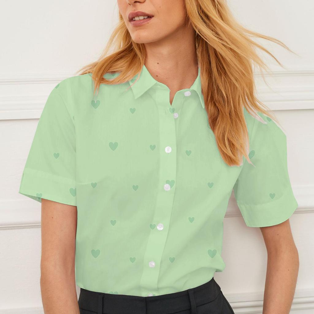 Summer Lapel Women's Floral Pattern Design Personality Fashion Casual Versatile Breathable Tops