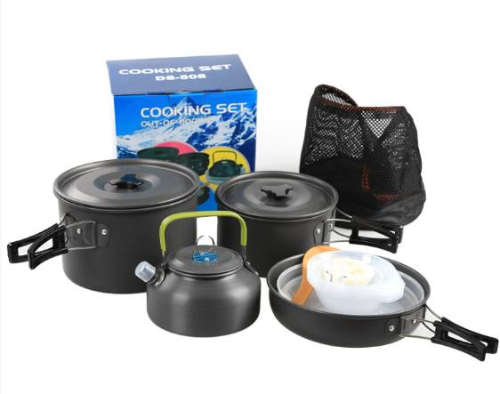 Oem Outdoor Water Kettle Camping And Picnic Equipment Complete Set Of Pots Portable Butane Stove For Outdoor Tea Brewing Pot