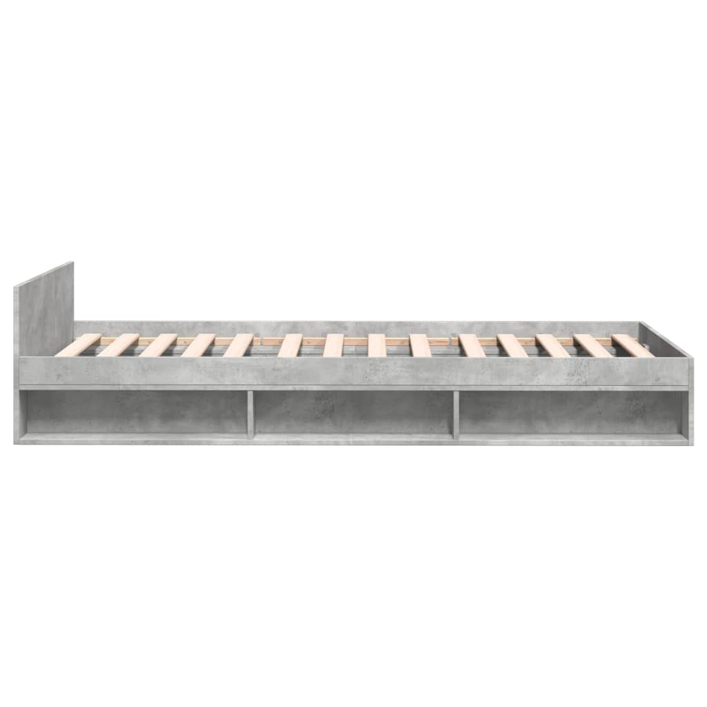 Bed Frame with Drawer Concrete Grey 90 x 190 cm Engineered Wood