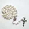8mm Prayer Beads Rosary Necklace Mary Jesus for Cross Pendant Catholic Necklaces Religious Jewelry Women Charm Gifts
