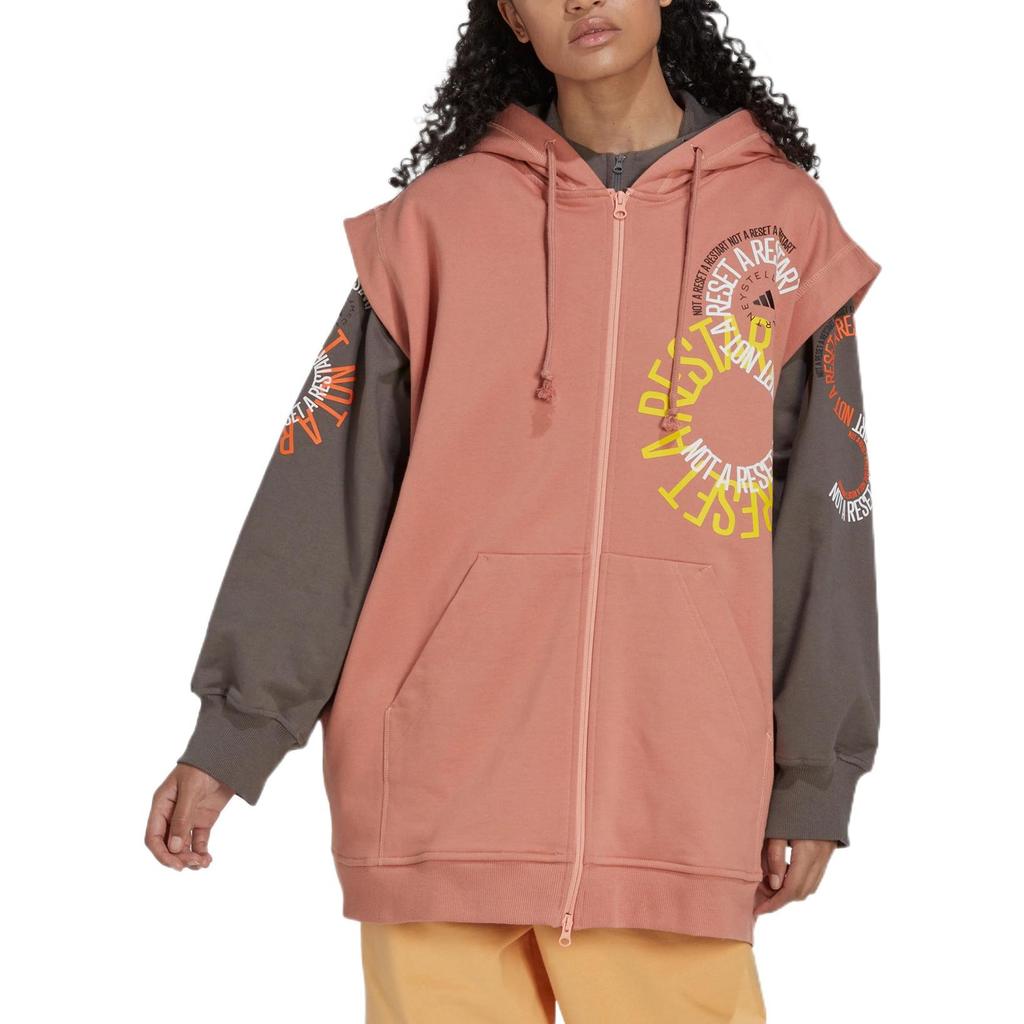 Adidas Sweatshirts Unisex Pink Hooded Moderate Cardigan IB5903