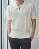 DEVERRMAN Open Collar Signature Half Knit (Ivory)