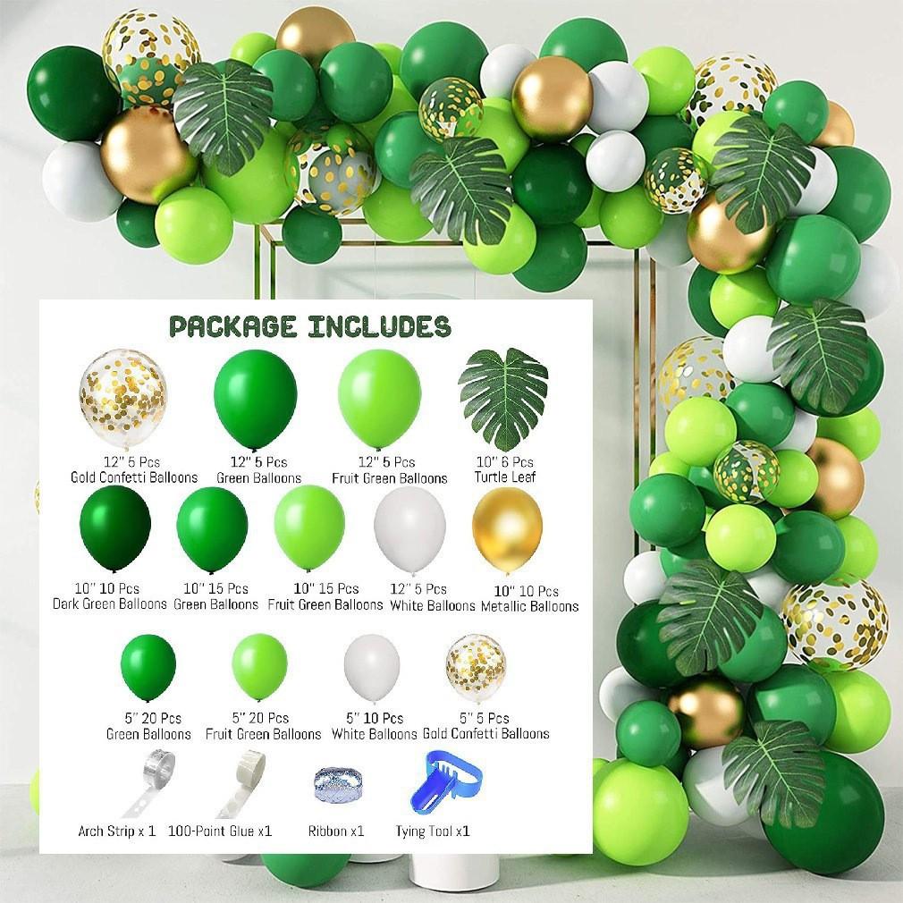 Green Jungle Series Balloon Birthday Party Arch Balloon Set Decoration Balloon Chain