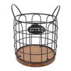 Coffee Pod Holder Iron Wire Weighte Wooden Base Coffee Capsule Storage Basket for Kitchen