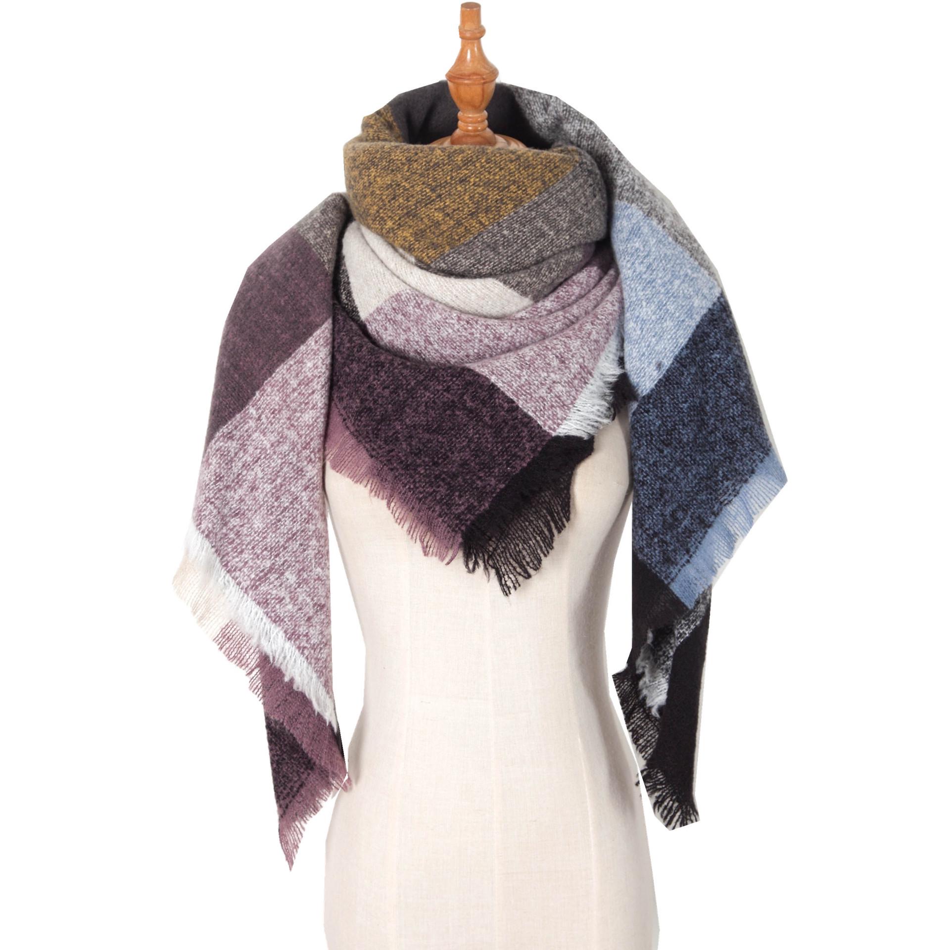 

European & American Style All-Polyester Herringbone Shawl, Scarf, & Snood for Spring, Autumn, and Winter. 135X135X200cm