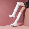 Down Warm High Snow Boots Women 2025 Plush Winter Shoes Women's Over-the-Knee High Boots Fur Water-proof Wedge Heels Black White