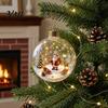 Decorative Hanging Spheres Glowing Christmas Ball Ornaments, Light-Up with Mini Holiday Scene, Acrylic Clear Decorations Tree Decor Warm LED Light for