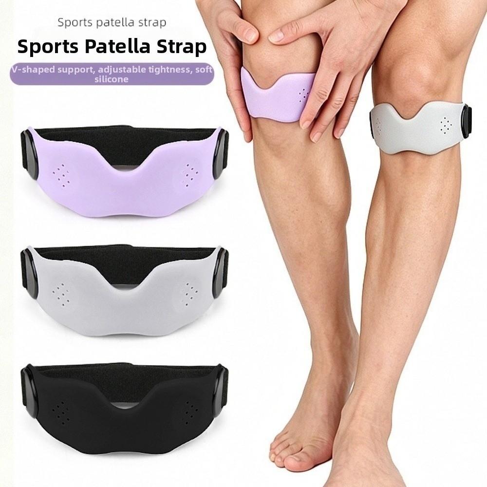 Silicone Patella Belt Knee Strap Adjustable Knee Brace Joint Protection Patella Band Tennis