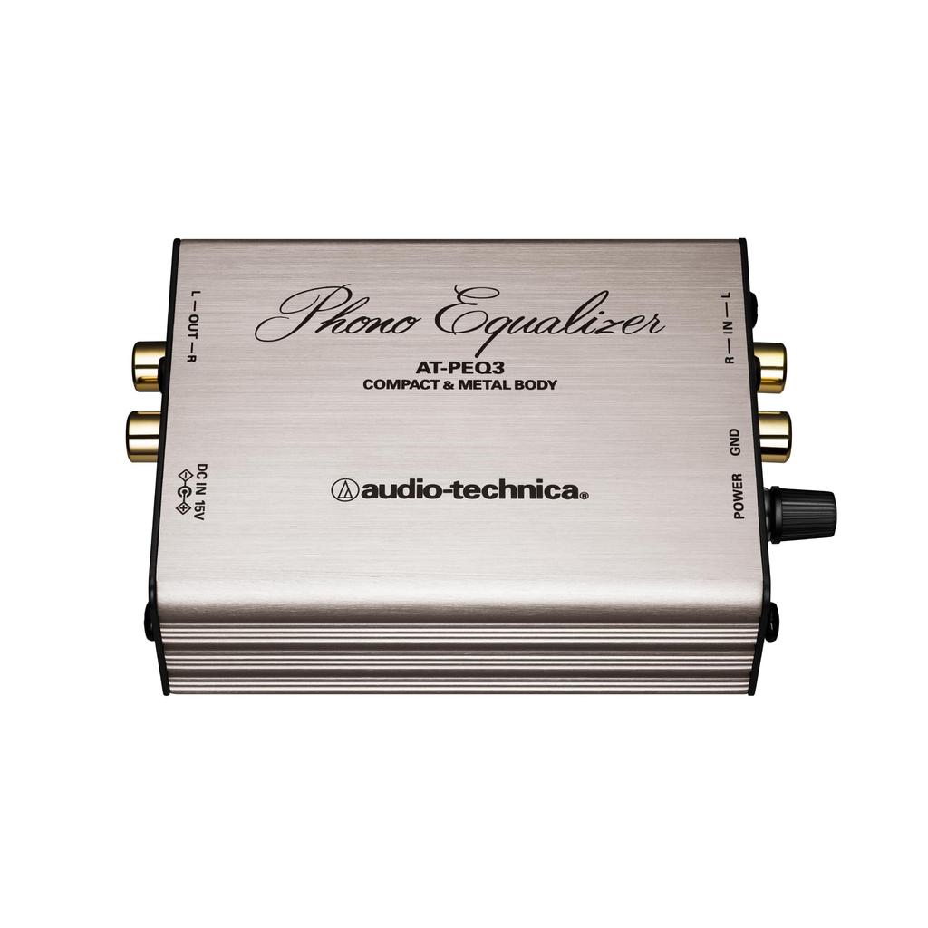 Audio Technica AT-PEQ3 Phono Equalizer Preamp for Record Players VM/MM Cartridges Gold-Plated Jacks RCA Output 1.0m Cable AC Adapter Included