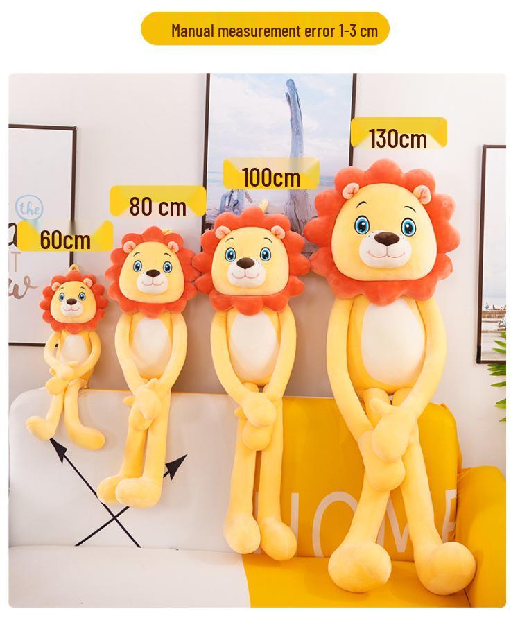 Long-Legged Forest Animal Plush Toy - Lion, Tiger, Monkey Pillow & Stuffed Doll Gift for Girls