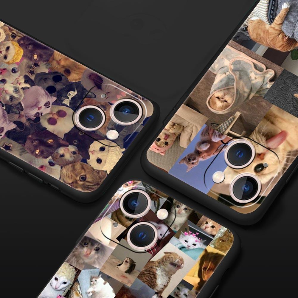 Cute Cat Photo Collage Print Phone Case for iPhone 17 16 15 14 13 12 11 16E Series Pro Max Plus Double Layer Protection
