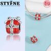 Copper Plated Original Charms Christmas Red Santa Snowman Gift Box Beads Fit Bracelet Women'S Jewelry Gift